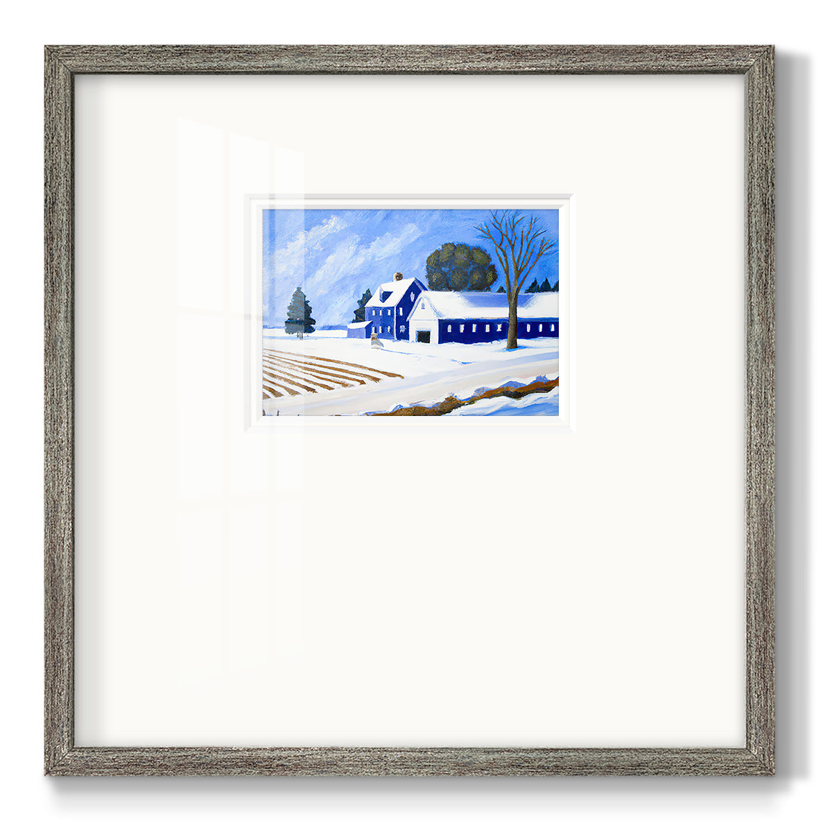 Winter Barn II Premium Framed Print Double Matboard