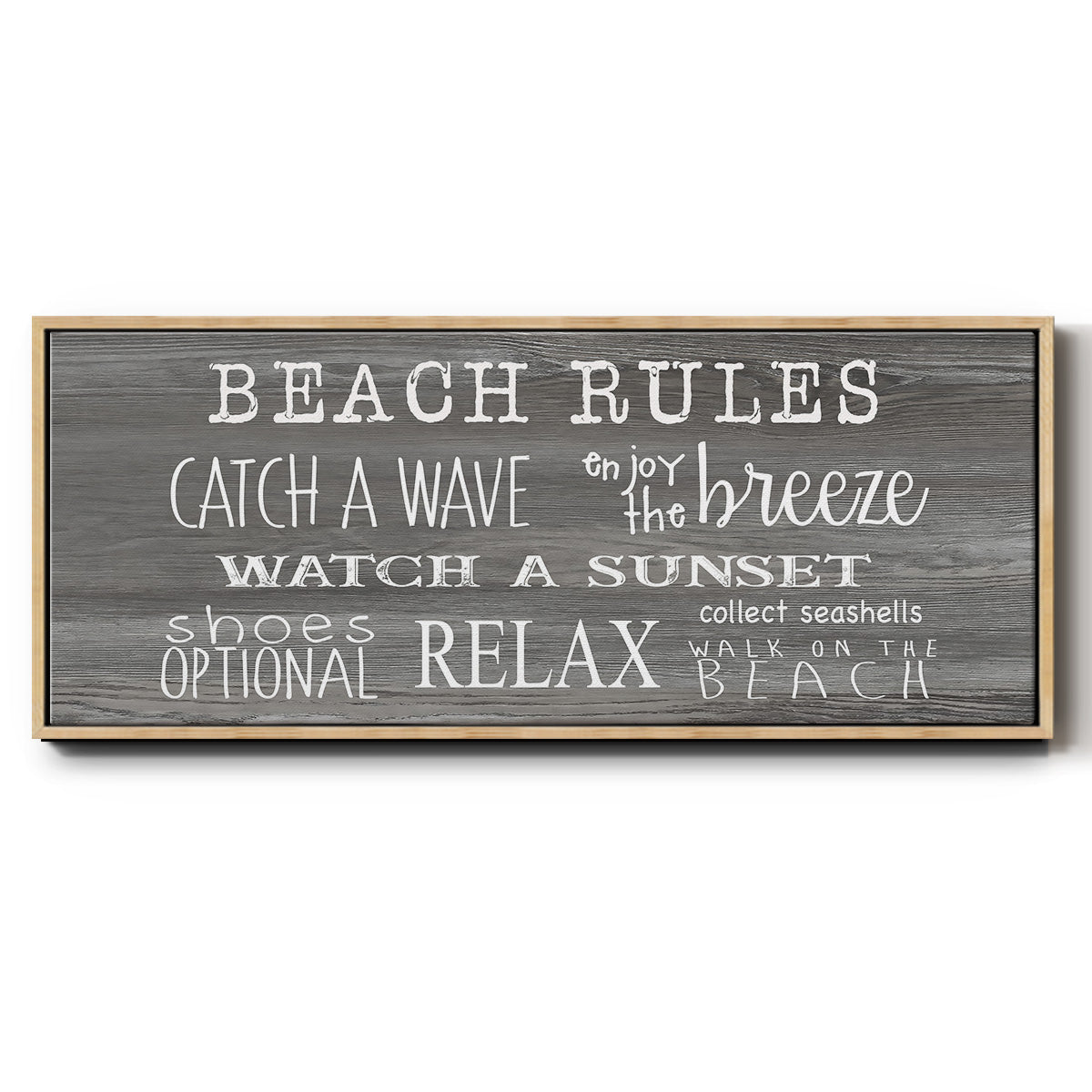 Beach Rules - Floater Framed Canvas Print