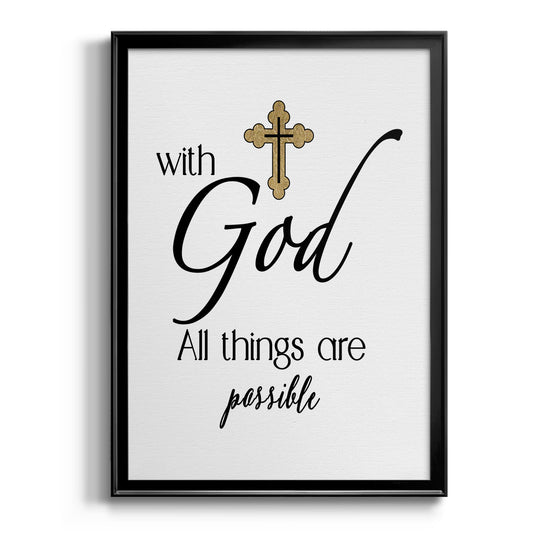 All Things Possible Gold - Modern Framed Canvas Print