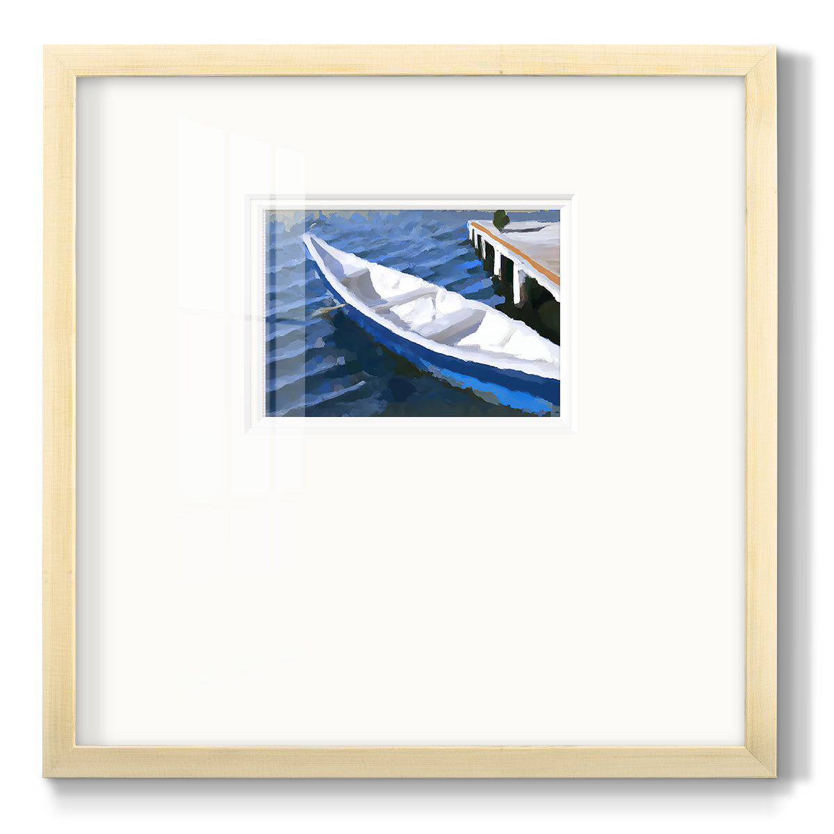 Colorful Rowboat IV - Double Matboard Framed Print