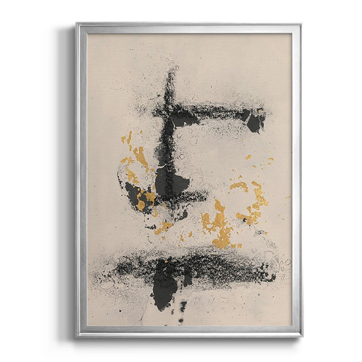 Charcoal Remnants II - Modern Framed Canvas Print