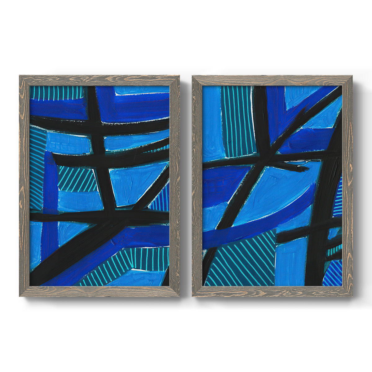 Involved Blues I - Premium Framed Canvas 2 Piece Set - Ready to Hang