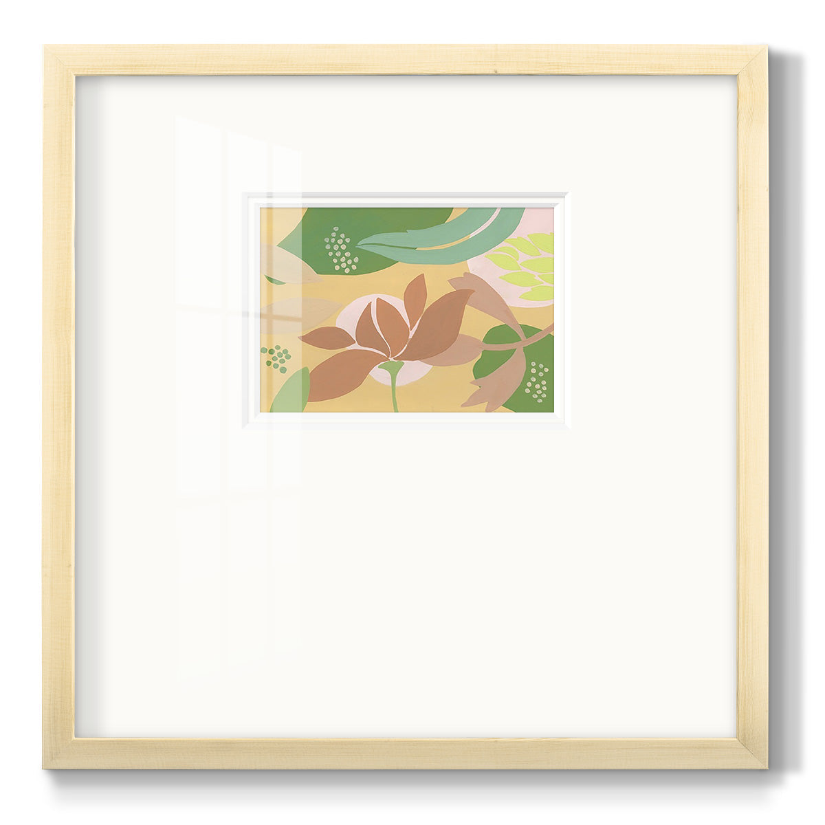 Neutral Blooms I Premium Framed Print Double Matboard