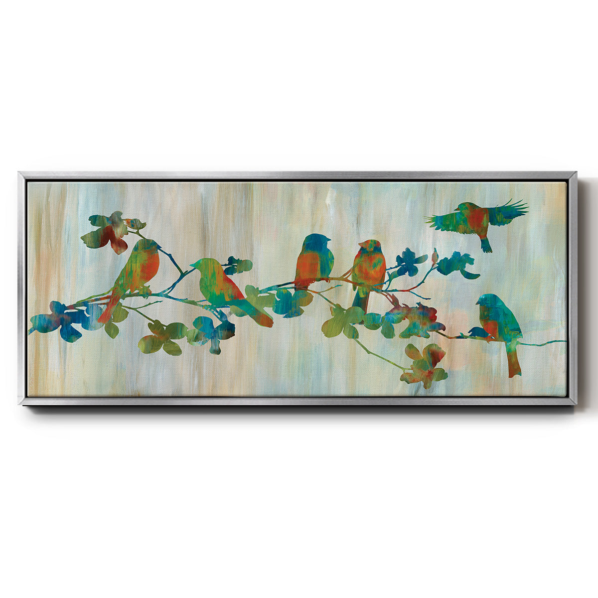 Birds on Branch - Floater Framed Canvas Print