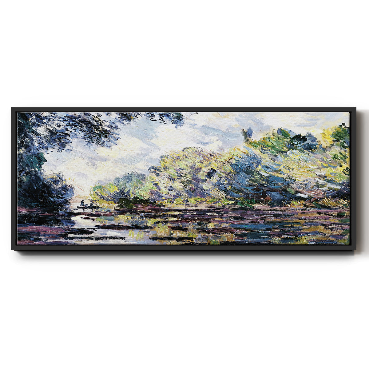 Section of the Seine, Near Giverny, 1885 - Floater Framed Canvas Print