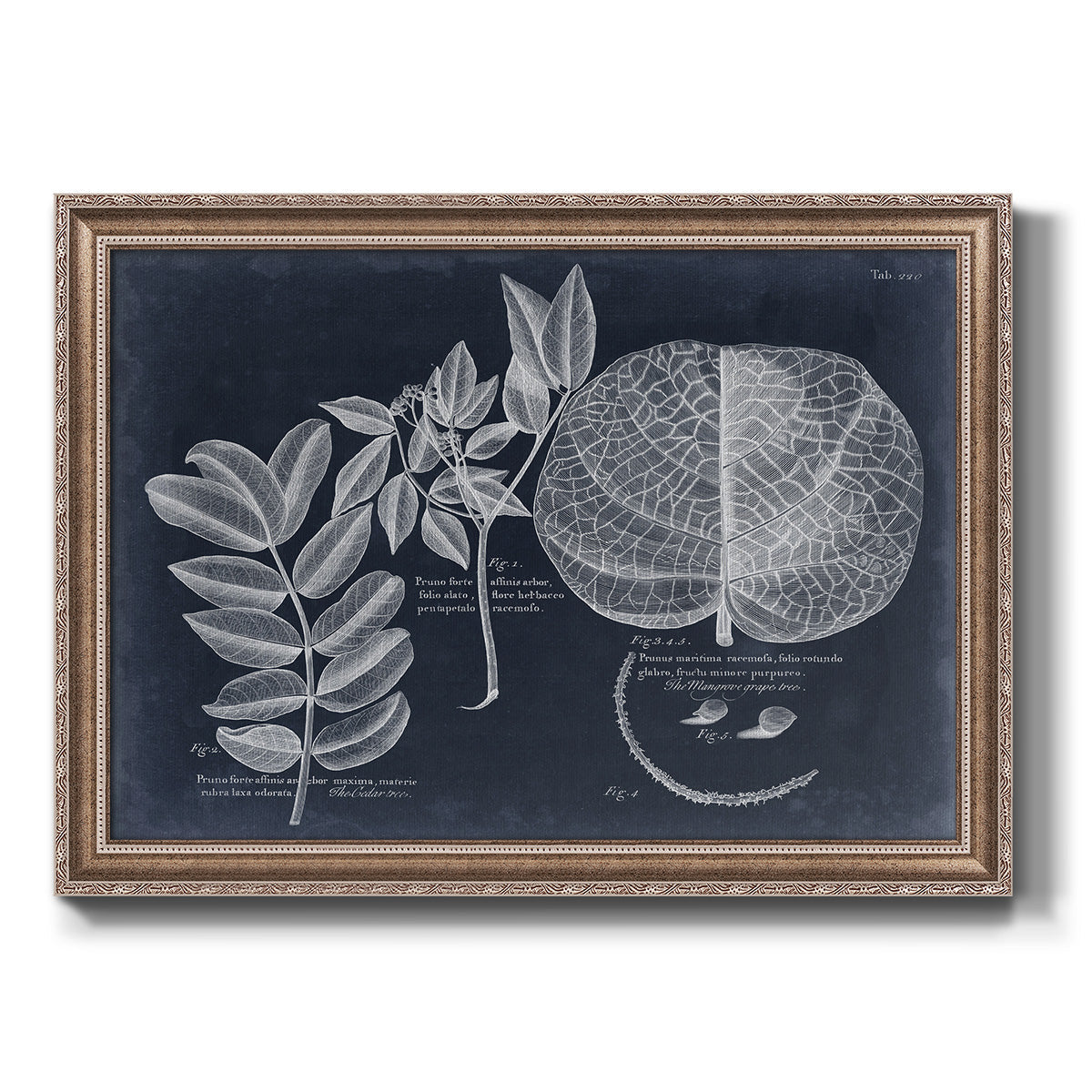 Foliage on Navy I Premium Framed Canvas- Ready to Hang