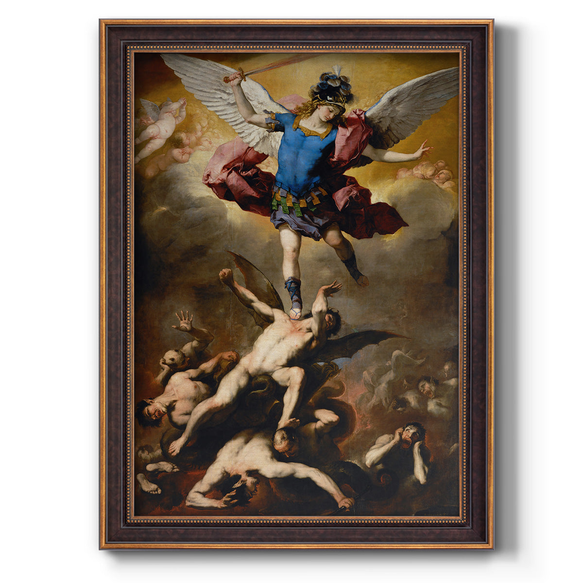 The Fall of the Rebel Angels - Ornate Framed Canvas Print