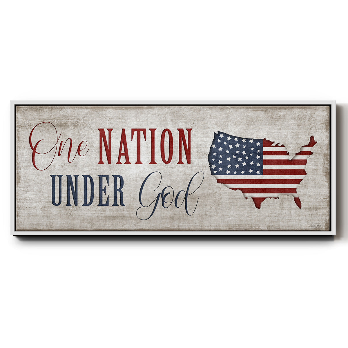 One Nation Under God - Floater Framed Canvas Print