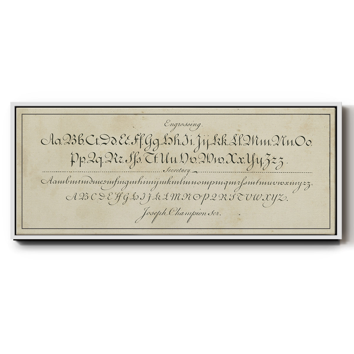 Manuscript Sampler V - Floater Framed Canvas Print