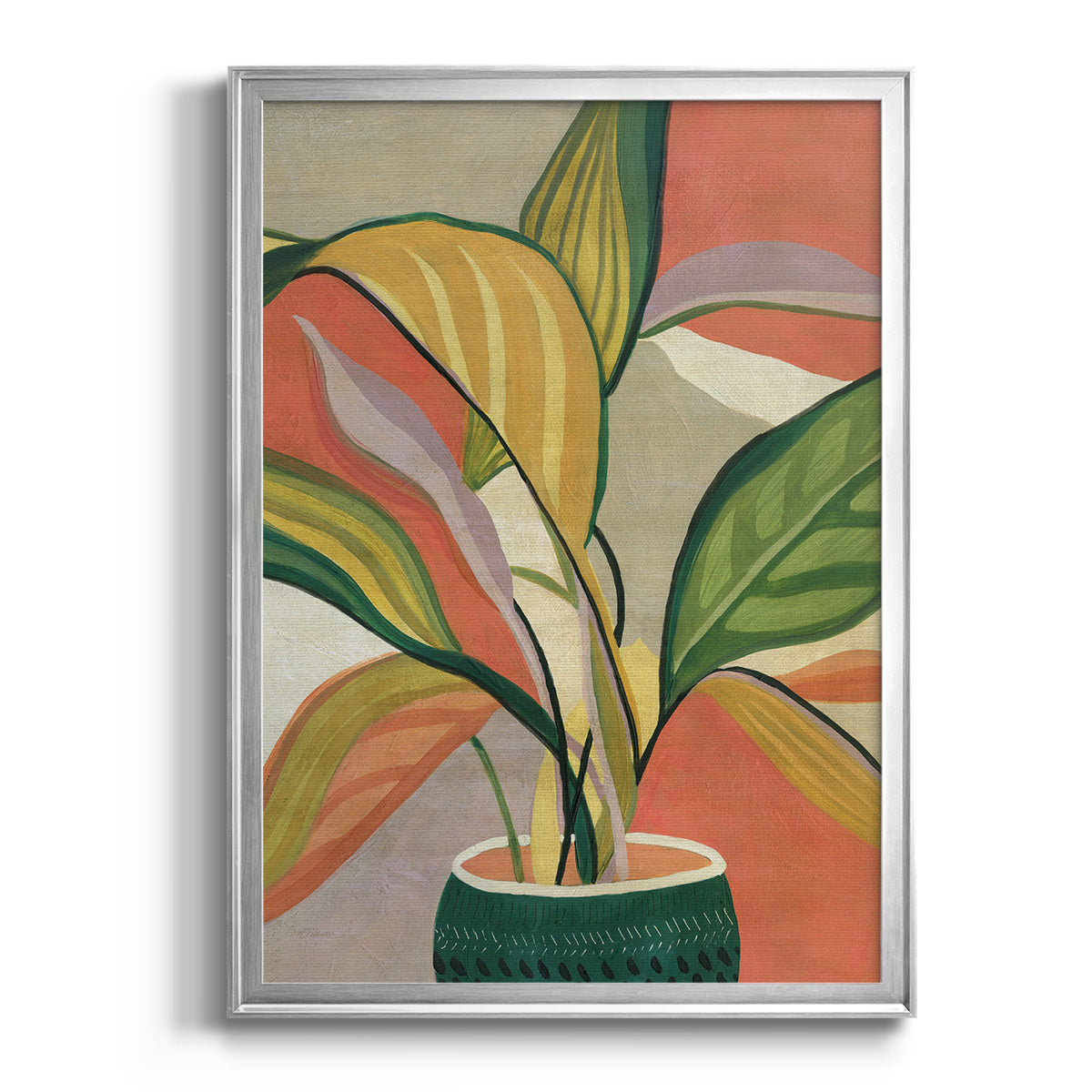 Potted Bird of Paradise - Modern Framed Canvas Print