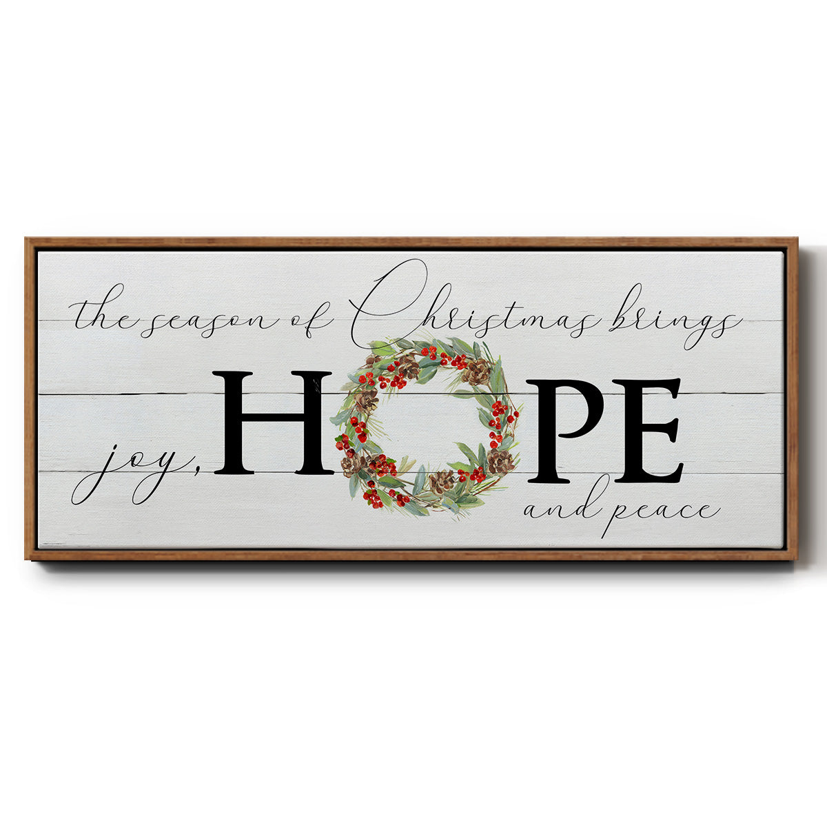 Joy Hope and Peace - Floater Framed Canvas Print