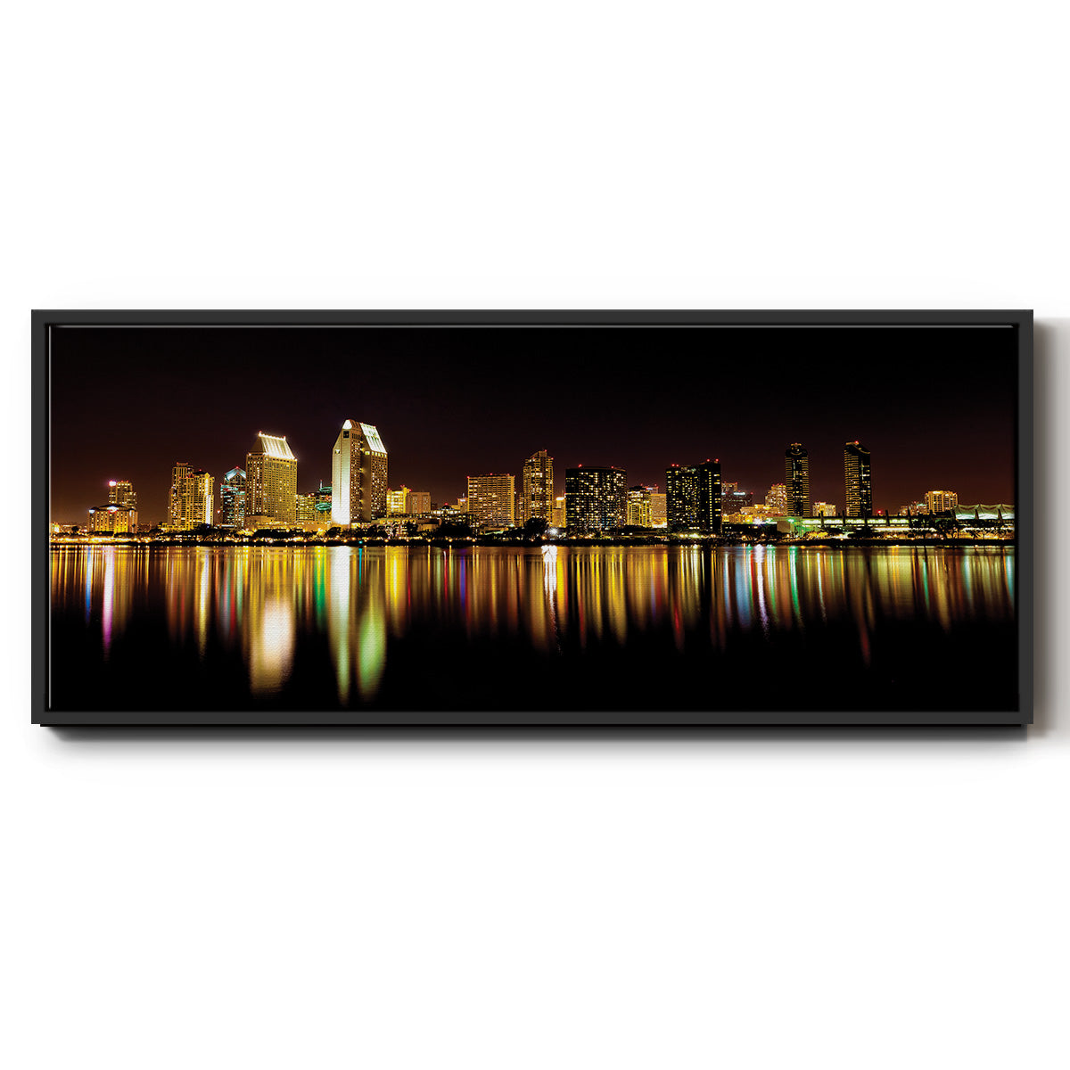 San Diego Skyline - Floater Framed Canvas Print