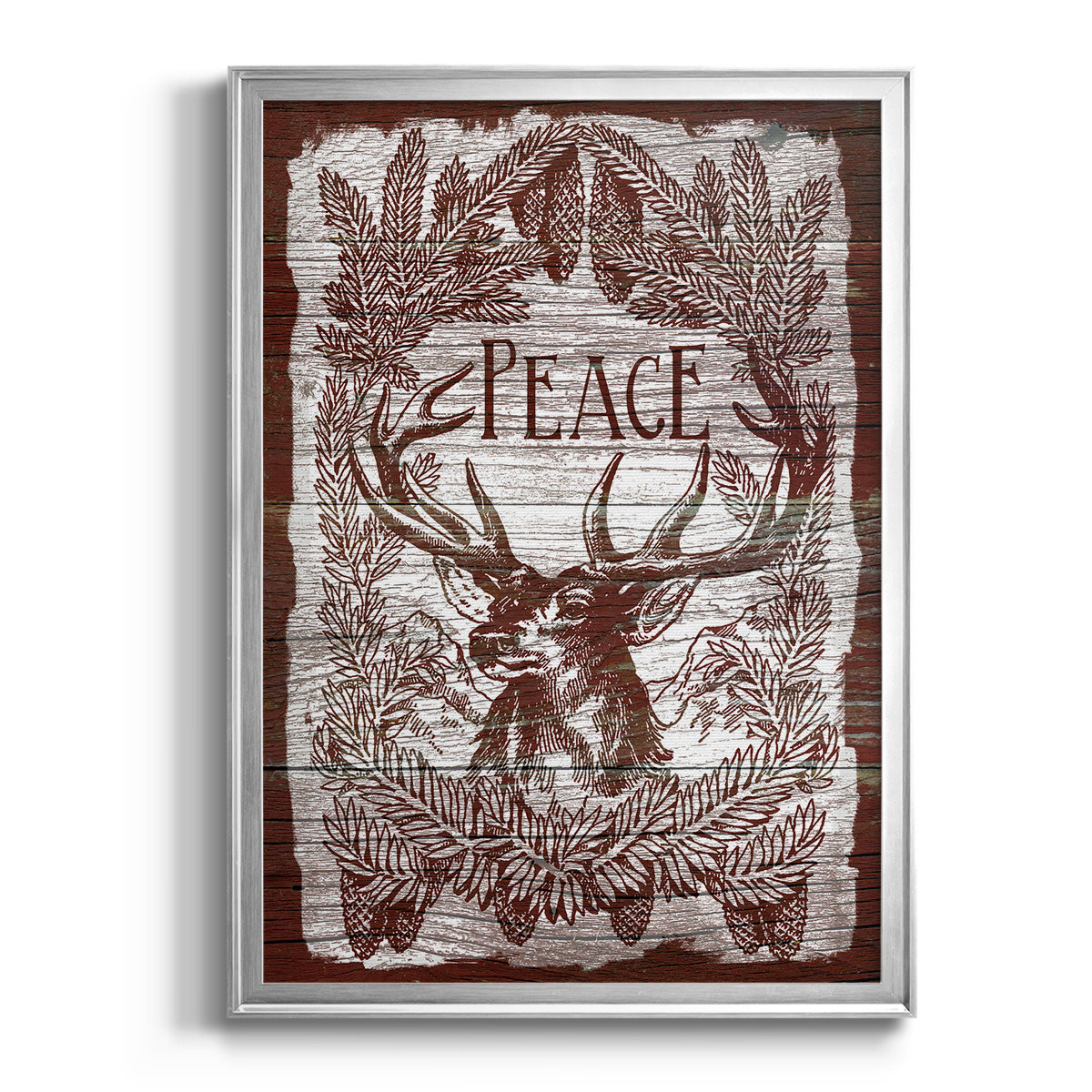 Red Wood Peace -  Framed Canvas Print