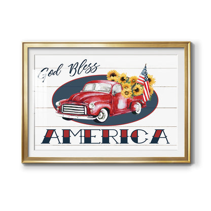 God Bless America Truck Premium Framed Print - Ready to Hang