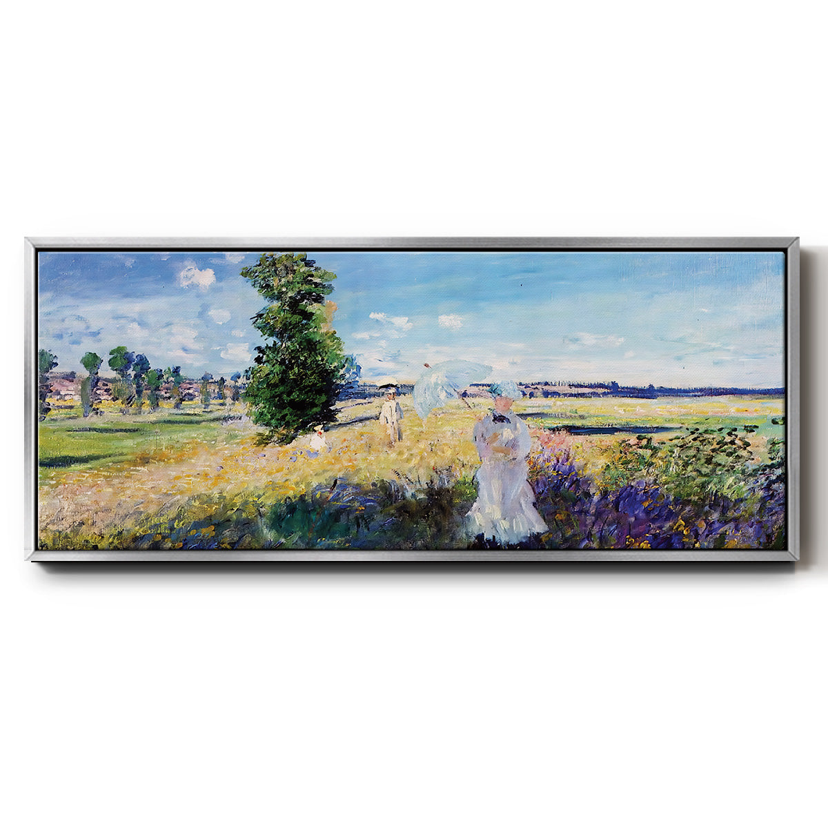 The Promenade, Argenteuil, 1875 - Floater Framed Canvas Print