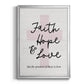 Faith Hope and Love Cross - Modern Framed Canvas Print