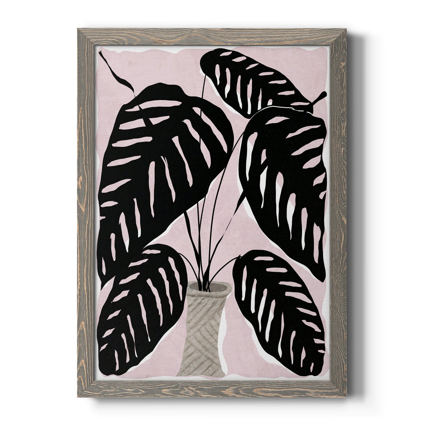 Potted Plant I - Barnwood Framed Canvas Print