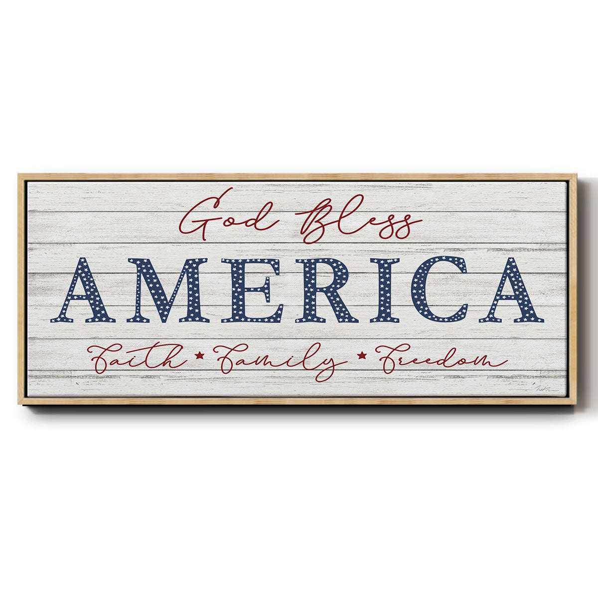 God Bless America - Floater Framed Canvas Print