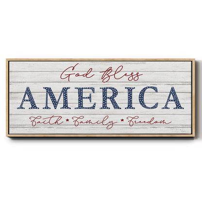 God Bless America - Floater Framed Canvas Print
