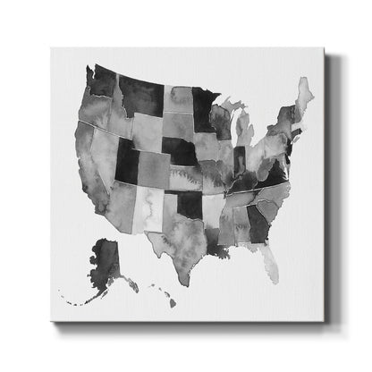 USA in Watercolor II - Canvas Art Print