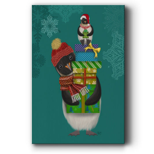 Christmas Penguin Gifts - Canvas Art Print