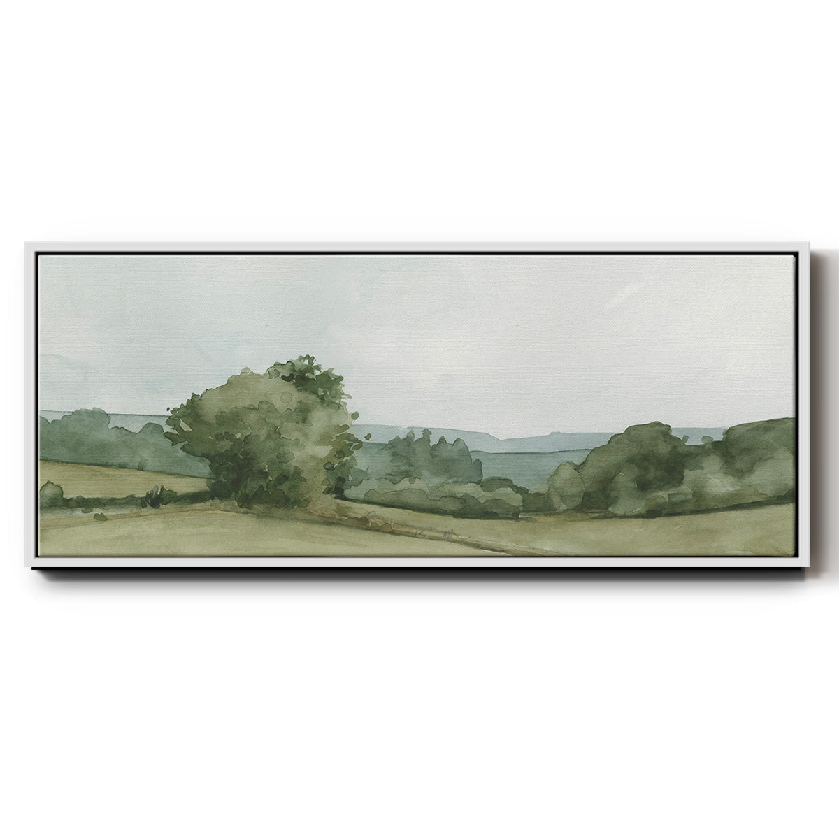 Vintage Landscape Sketch I - Floater Framed Canvas Print