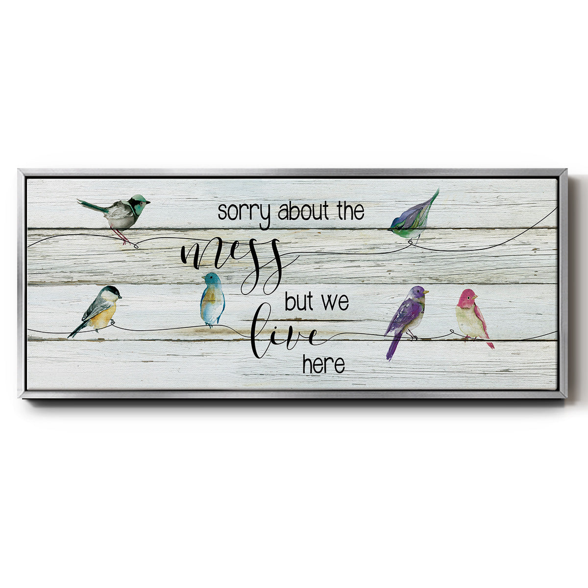 We Live Here - Floater Framed Canvas Print