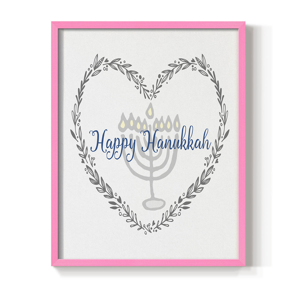 Hanukkah Heart - Restickable Framed Art Print