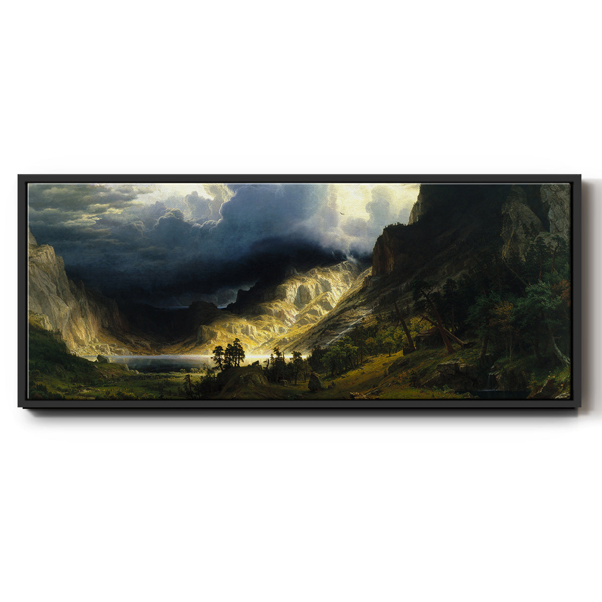 A Storm in the Rocky Mountains - Floater Framed Canvas Print