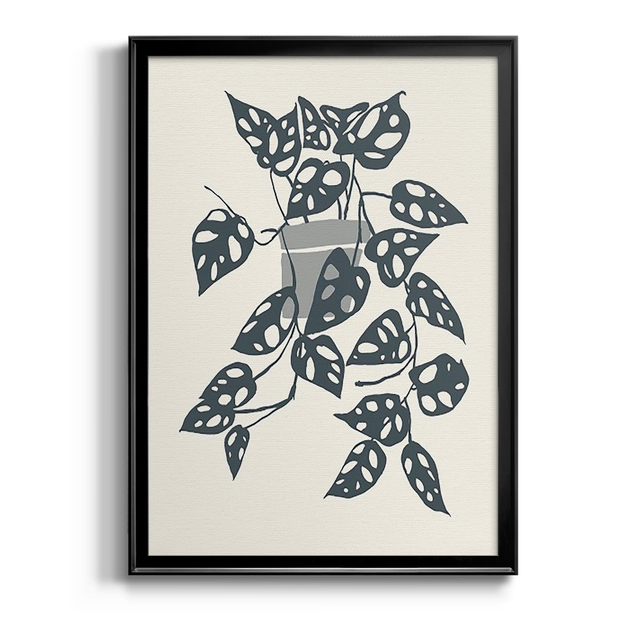 Growing Leaves II - Modern Framed Canvas Print