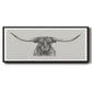 Longhorn Bull Sketch - Floater Framed Canvas Print