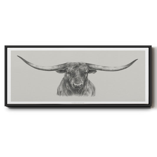 Longhorn Bull - Floater Framed Canvas Print