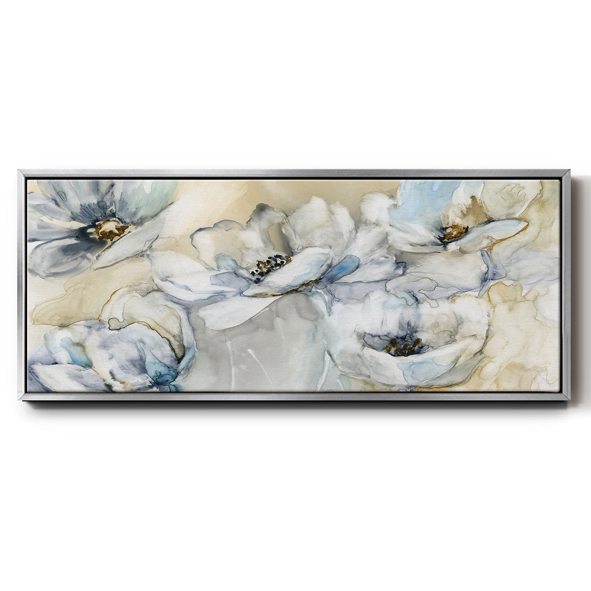 Soft Blooms - Floater Framed Canvas Print