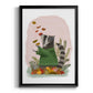 Raccoon Catching Leaves - Modern Framed Canvas Print