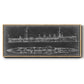Navy Cruiser Blueprint - Floater Framed Canvas Print