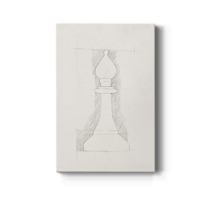Chess Set Sketch VI - Canvas Art Print