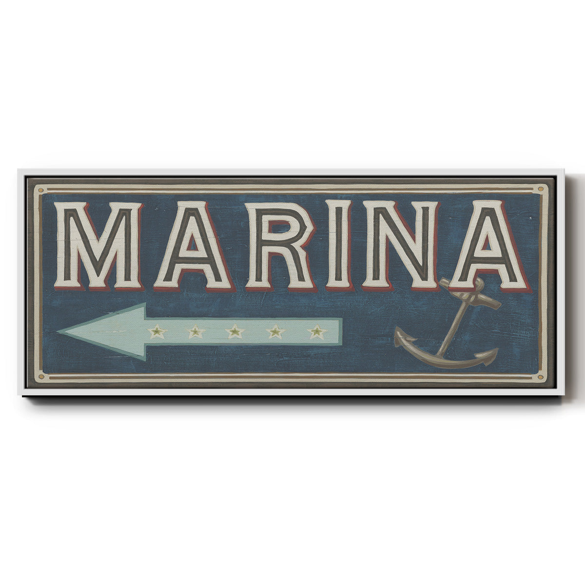 Shoreline Signs II - Floater Framed Canvas Print