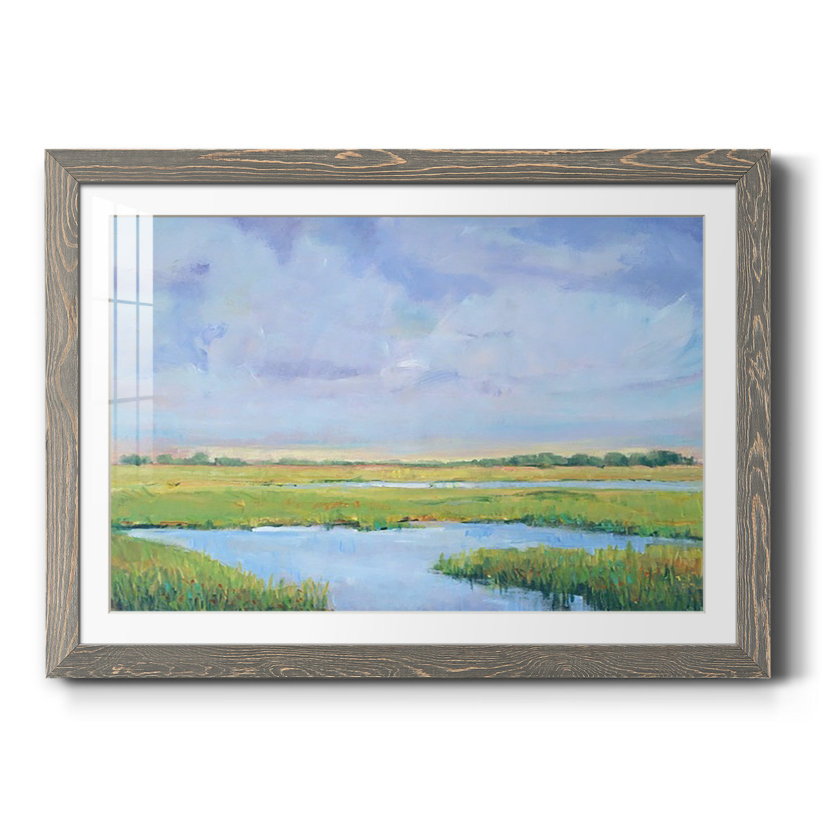 Summer Marsh I - Barnwood Framed Art Print