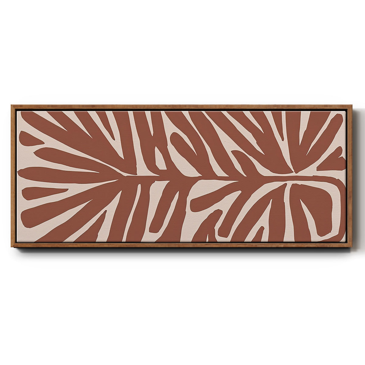 Terra Cotta Block Palms IV - Floater Framed Canvas Print