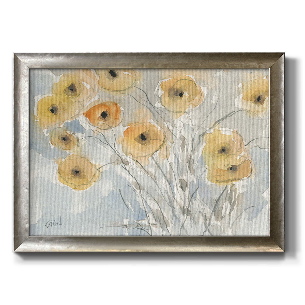 Sunset Poppies II Premium Framed Canvas- Ready to Hang