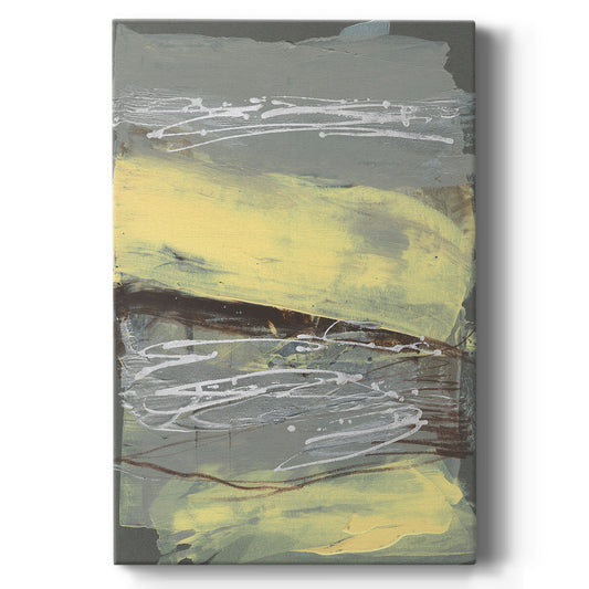 Lemon & Silver Swipe II Premium Gallery Wrapped Canvas - Ready to Hang