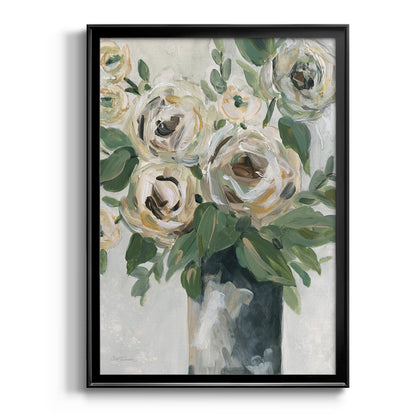 Floral Depth - Modern Framed Canvas Print