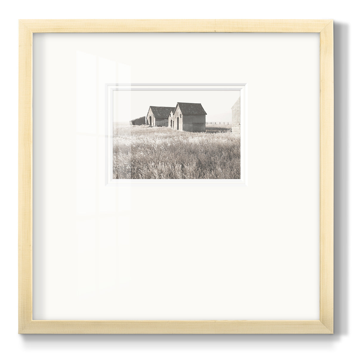 Neutral Barn - Double Matboard Framed Print