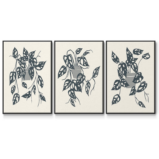 Growing Leaves IV - Floater Framed Canvas Set