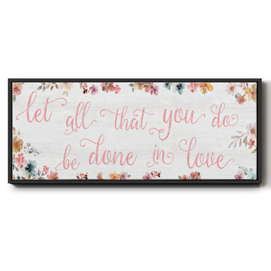 Done In Love - Floater Framed Canvas Print