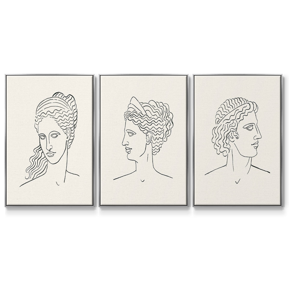 Greek Busts I - Floater Framed Canvas Set
