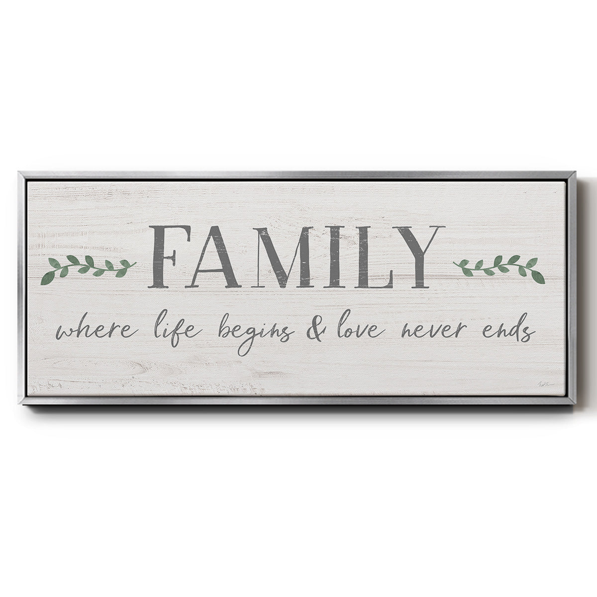 Love Never Ends - Floater Framed Canvas Print