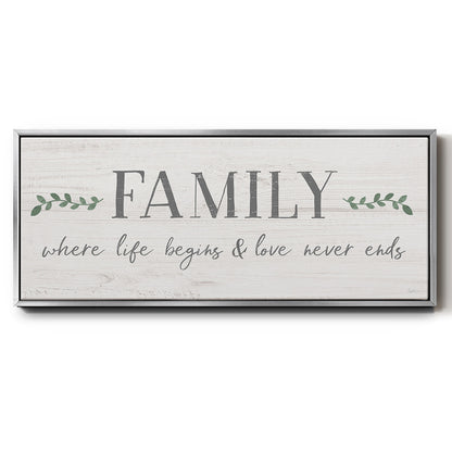 Love Never Ends - Floater Framed Canvas Print