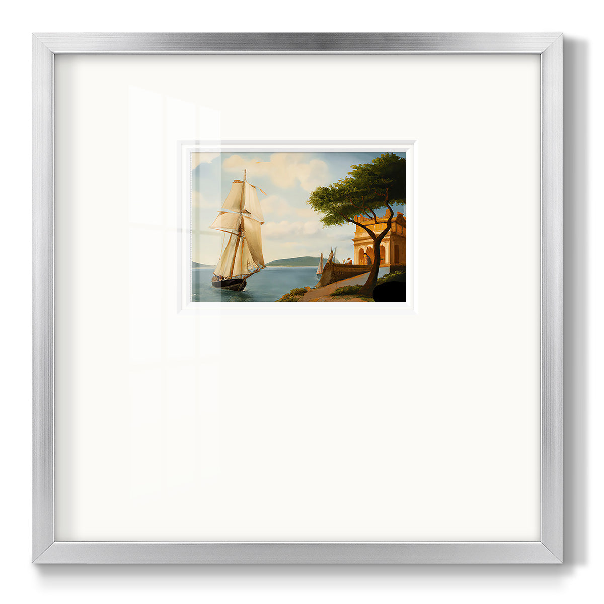 Sail Boat on the Edge Premium Framed Print Double Matboard