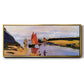 Breakwater at Trouville, Low Tide, 1870 - Floater Framed Canvas Print